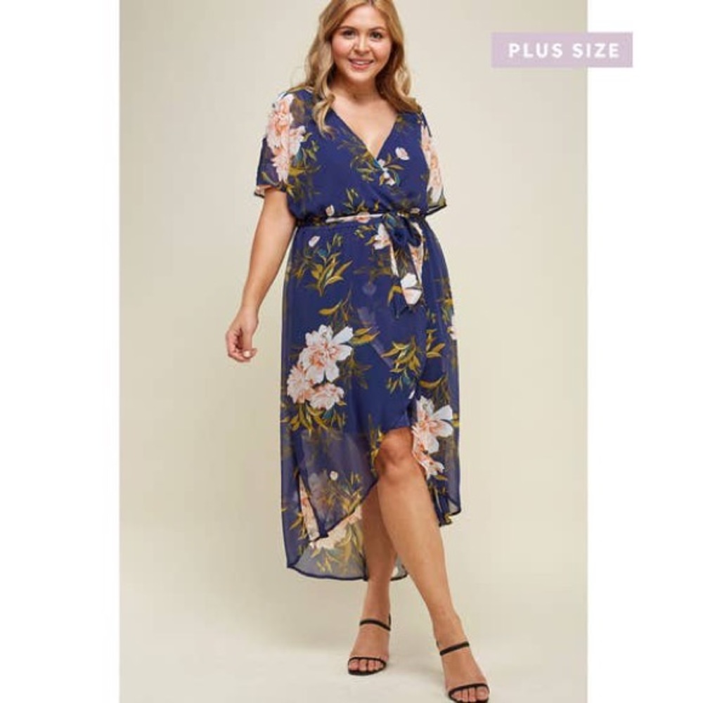 Floral Wrap Maxi Dress plus size